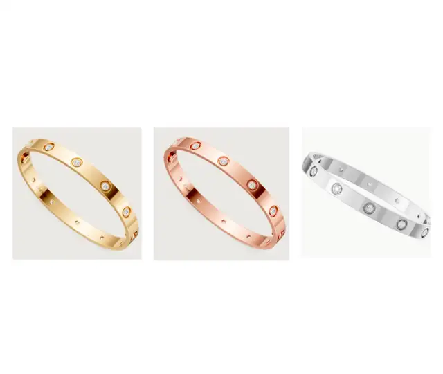 AUTH CUSTOM MADE Cartier Love Bracelet, 10 diamonds628632719256331226