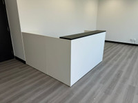 Black L-shaped Modular Reception Desk