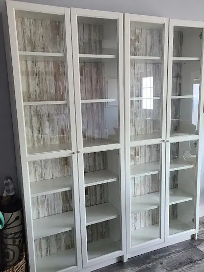 White bookcases with glass doors (2), View more