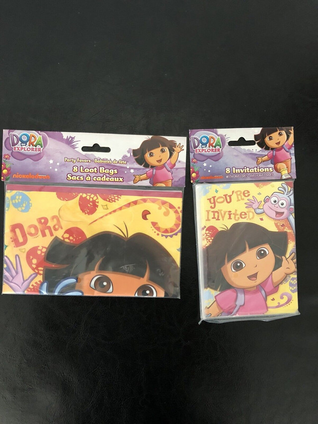 Dora the explorer birthday invitations and loot bags in Other in Winnipeg