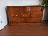 Vintage Red Oak dresser 8 drawer from Kaufman /Commode 8 tiroirs