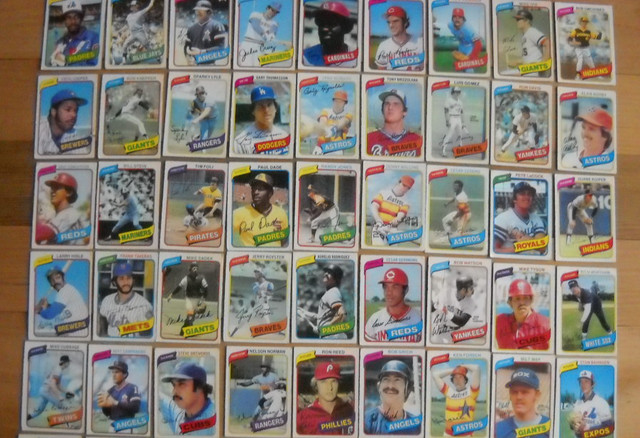 48 cartes de baseball de 1980 dans Art et objets de collection  à Saguenay