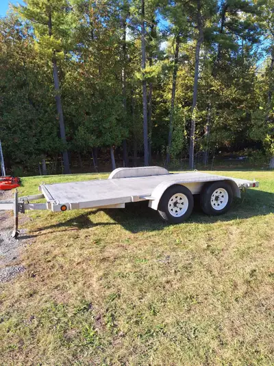 6 x 12 Aluminum flat deck tandem axle trailer Year: 2011 Manufactured in BC, Canada - by Express Cus...