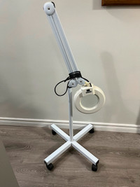 Lamp with magnifier with stand