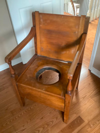Antique Solid Wood Commode Chair