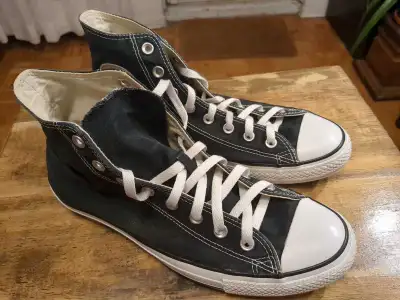 Converse Unisex Black High Top Shoes  -Size 10.5 M, 12.5 W, View more