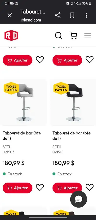 2 chaise tabouret, View more