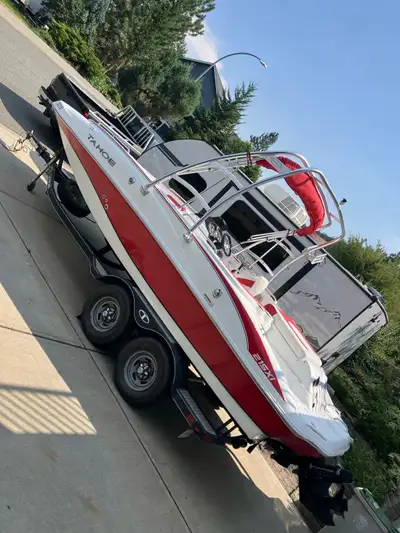 2017 Tahoe 215 fish and ski deck boat. Very unique design, having the room of a patio boat, and the...