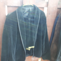 Black velvet  blazer skirt .jacket Vintage