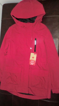 Canadiana girls rain jacket, size 7-8, NEW with tags