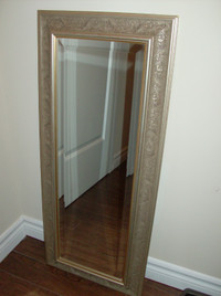 $40.00  Mirror – Bevelled Rectangle shape 35” Ht  x 15” Wide
