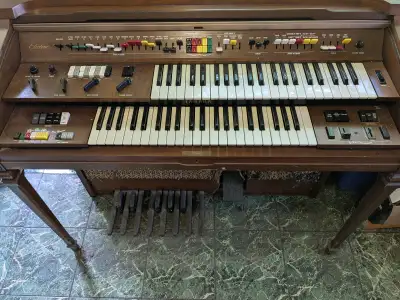 This is a vintage 1970 double keyboard organ. It is in decent shape with few nicks. If you see this...