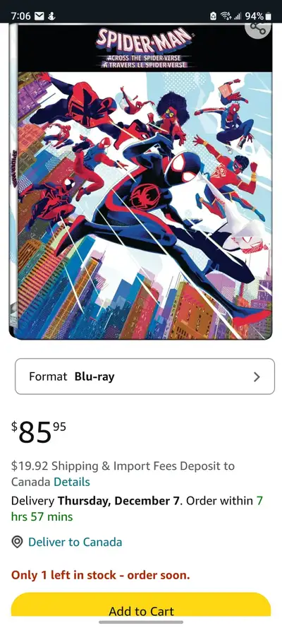 For Sale is a New and Sealed 4k Ultra HD Blu-ray Limited Edition Steel book of Spider-Man Across the...