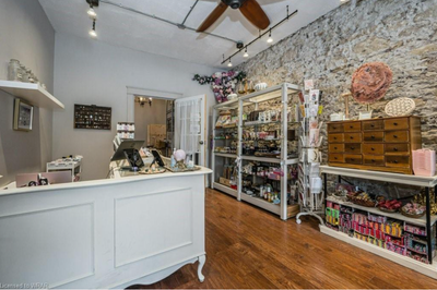 Beautiful Stone Retail Space in downtown Galt for lease starting Aug 16 2026. 506 sqft., hardwood fl...