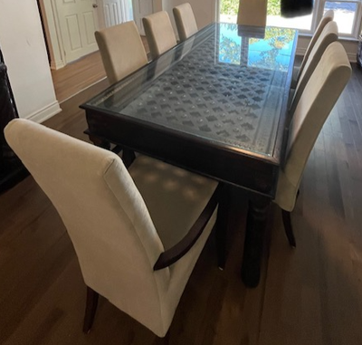 Wood Sense Dining Table & 8 Parsons Chairs, View more
