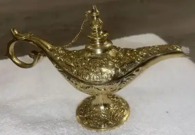 Original Brass Metal Turkish Aladdin Oil Lamp - Vintage Chirag, View more