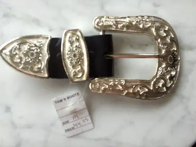 Ladies Silver Western Belt Buckle and Belt End - New, View more