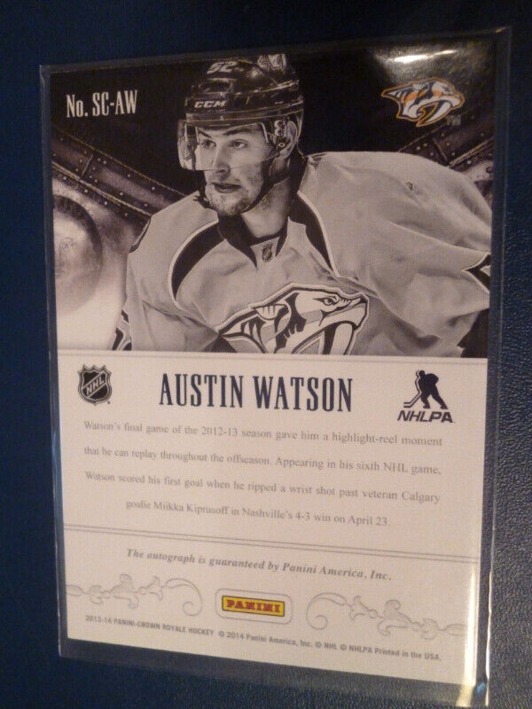 Austin Watson Richard Panik John Gibson NHL signature cards x 4 in Arts & Collectibles in Peterborough - Image 4