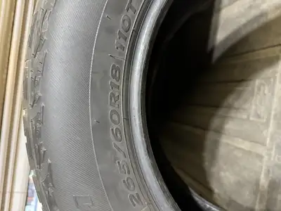 For sale 265/60R18 Hankook Dynapro ATM winter tires. Tread depth 9/32 (new tires are 10/32) may trad...