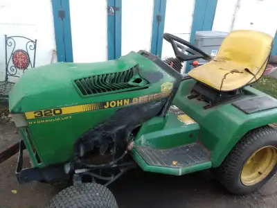 John Deere 320 garden tractor STRIPPED FOR PARTS!!, View more