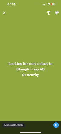 Iso rent a place in Shaughnessy Ab or nearby 