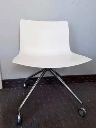 Italian Modern Arper Catifa Leather Swivel Desk Chair by Lievore, View more