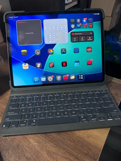 iPad Pro 12.9 3rd gen + Logitech folio backlit keyboard case, View more