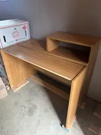 Wood desk with shelf 