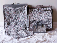 Vintage French Luggage California Tapestry Luggage 5 Piece Set