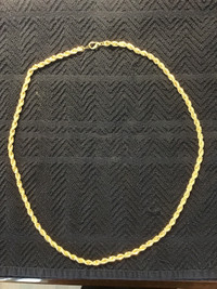 Gold Rope Chain Necklace & Bracelet