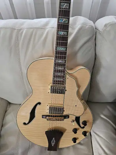IBANEZ FLAME MAPLE HOLLOW BODY ELECTRIC GUITAR WITH HARD CASE, View more