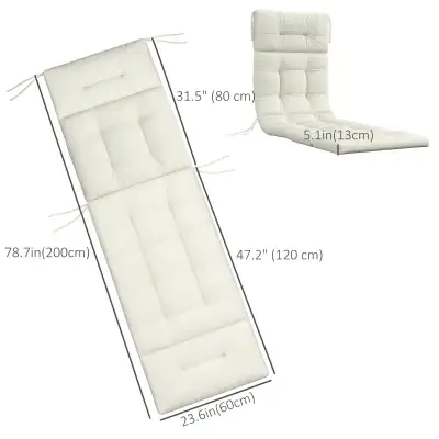 5" Thick Patio Chaise Lounge Lounge Chair Cushion with Backrest, View more