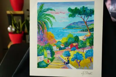 Jean-Claude Picot “2005 Paysage aux 3 Enfants” Seriolithograph, View more