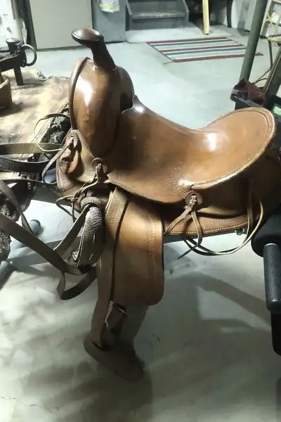 Vintage saddle and equipment , View more