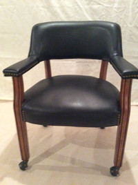 Vinyl Leather Chair on Castor Wheels