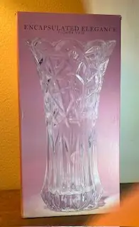 NEW Elegant CUT GLASS VASE With Box- Great Gift!, View more