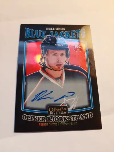 Oliver Bjorkstrand 2016-17 O-Pee-Chee Platinum - Retro - Black Rainbow Autographs #R-69 Very good co...