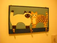 Portemanteau mural avec chats