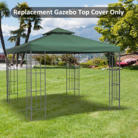 10'x10' Square2-Tier Gazebo Canopy Replacement Top Cover