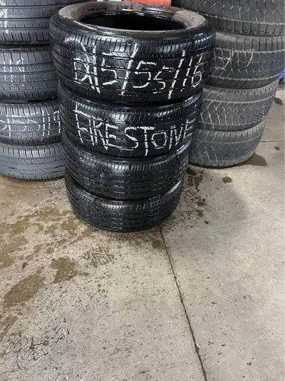 4- 215/55/16 Firestone FT140 A/S 6-7/32 Tread Depth $170.00 for all 4 Tires Prices above is for the...