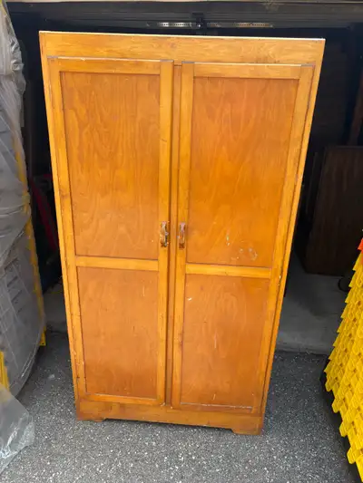 Free delivery antique Wooden Wardrobe with Hanging Rod, View more