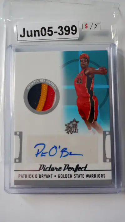 Jun05-399 $15 2006-07 Topps Big Game Picture Perfect Patch Auto PO Patrick O'Bryant Jersey /99 golde...