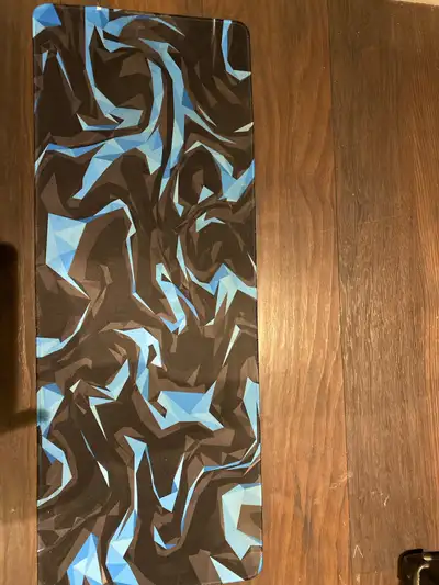 Full desk blue and black mouse pad for gaming