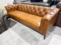 Tufted leather sofa 