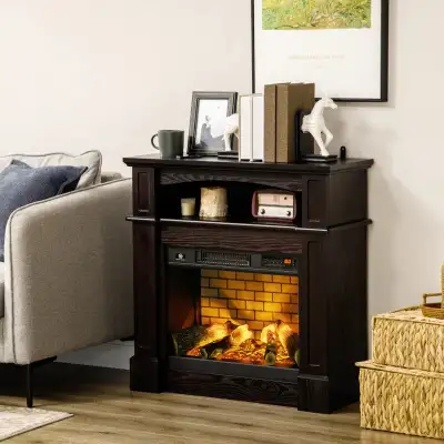  Freestanding electric heater,  Fireplace w/ Mantel , View more