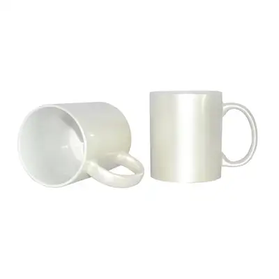 11oz Sparkling Mug Pearl White Mugs Transfer Heat Press 110407, View more