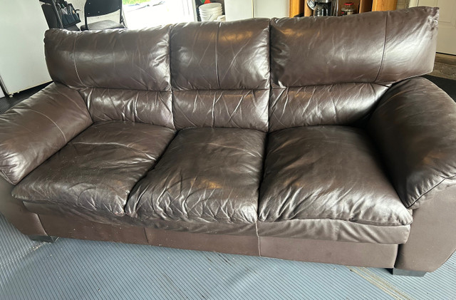 Brown Leather Couch in Couches & Futons in London