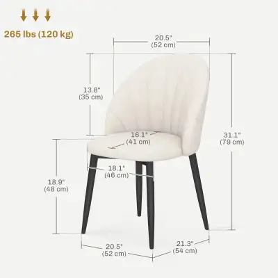 Heavy duty shell Upholstered Dining Room Chair with Metal Legs, View more