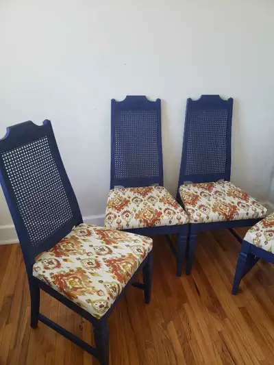 Stunning vintage Gibbard dining chairs all have cane backing in PERFECT condition and have all been...