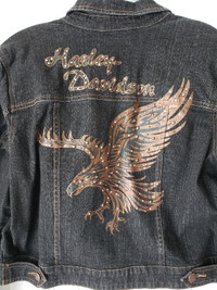 Womens XL Denim Harley Davidson Jacket